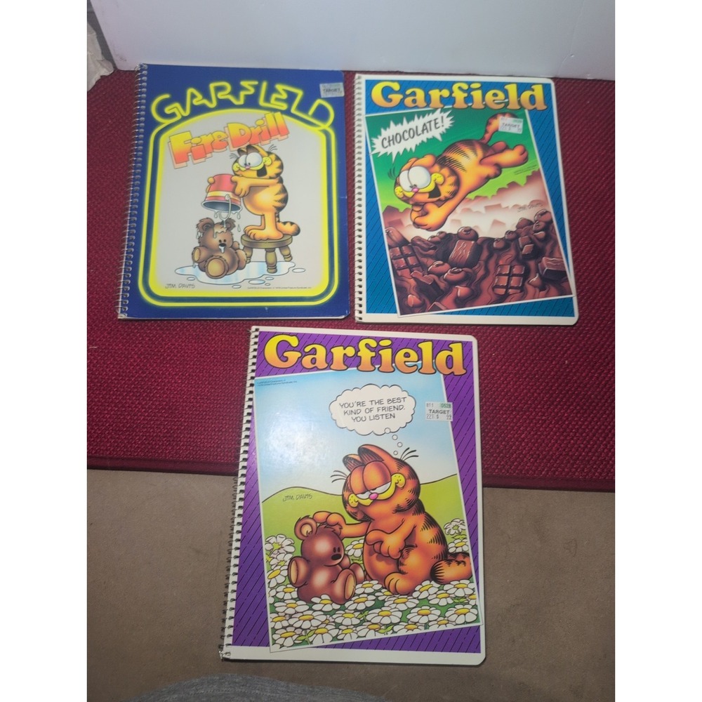 Vintage Garfield & Friends Odie Notebook Lot of 3 Mead 60 Sheet Wide Rule New